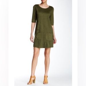 Harlowe Graham Two Pocket Faux Suede Dress